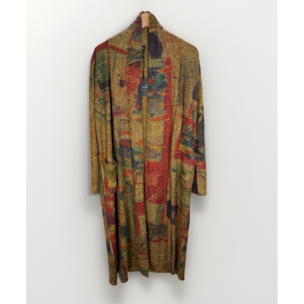 NWT INOAH Duster Sweater Cardigan Womens Sz S Artsy Art to Wear Lagenlook